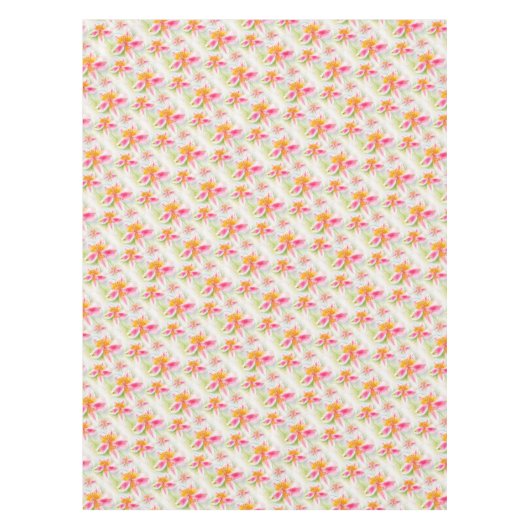 Waterverf Peruaanse Lily Alstroemeria tafelkleed (Voorkant)