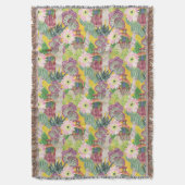 Waterverf Peruaanse vrouw en Llama Pattern Deken (Voorkant Verticaal)