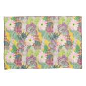 Waterverf Peruaanse vrouw en Llama Pattern Kussensloop (Voorkant-Rechts)