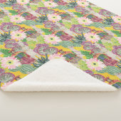 Waterverf Peruaanse vrouw en Llama Pattern Sherpa Deken (3/4)