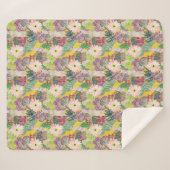 Waterverf Peruaanse vrouw en Llama Pattern Sherpa Deken (Voorkant (horizontaal))