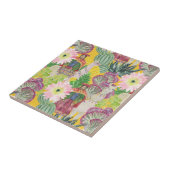 Waterverf Peruaanse vrouw en Llama Pattern Tegeltje (Zijkant)