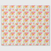 Waterverf Peruviaanse Lily Alstroemeria patroonwik Cadeaupapier (Vlak)