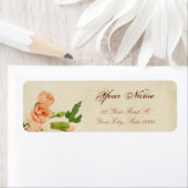 Waterverf perzik anjer hoeken etiket (Insitu)