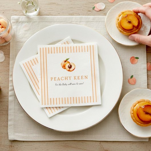 Waterverf perzik babyshower viering servetten