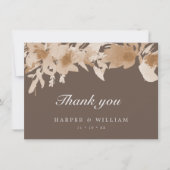 Waterverf perzik beige bruine bloem kaart (Voorkant)