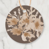 Waterverf perzik/beige bruine bruinbaardbruiloft bedankjes labels (Achterkant)