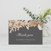 Waterverf perzik beige grijs flory kaart (Staand voorkant)