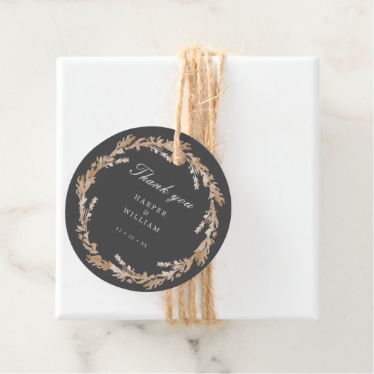 Waterverf perzik/beige grijze baardplant bedankjes labels (In situ)