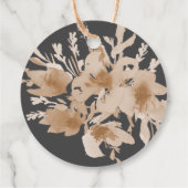 Waterverf perzik/beige grijze baardplant bedankjes labels (Achterkant)