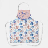 Waterverf Perzik Blauw Baubles Gigi Cadeau Kerst Schort (Voorkant)