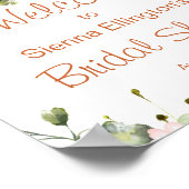 Waterverf perzik bloem bruidsshower welkomstbord poster (Hoek)