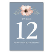 Waterverf Perzik Bloem Groen Bruiloft Kaart (Achterkant)