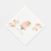 Waterverf Perzik Bloemen Huwelijksthema Servet (Hoek)