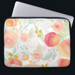 Waterverf Perzik Bloemen Patroon Laptop sleeve<br><div class="desc">Waterverf Perzik Bloemen Patroon Laptop Mouw. Stijlvolle laptophoes met waterverf-afbeeldingen van perziken,  bloemen en bladeren. Helder en vrolijk,  perfect voor iedereen.</div>