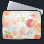 Waterverf Perzik Bloemen Patroon Laptop sleeve<br><div class="desc">Waterverf Perzik Bloemen Patroon Laptop Mouw. Stijlvolle laptophoes met waterverf-afbeeldingen van perziken,  bloemen en bladeren. Helder en vrolijk,  perfect voor iedereen.</div>
