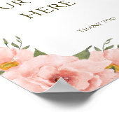 Waterverf Perzik Bloemen Poster (Hoek)