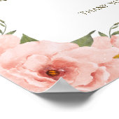 Waterverf Perzik Bloemen Poster (Hoek)