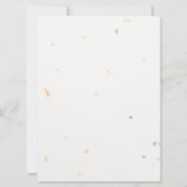 Waterverf Perzik Bloemen Speckletone bruiloft Kaart (Achterkant)