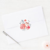Waterverf Perzik Bloemen Sticker (Envelop)