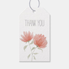 Waterverf perzik bloemencadeau Label Cadeaulabel