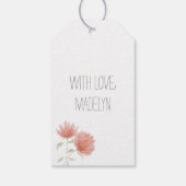 Waterverf perzik bloemencadeau Label Cadeaulabel (Achterkant)