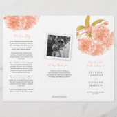 Waterverf perzik bloesem bruiloft trifold programm flyer (Voorkant)