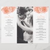 Waterverf perzik bloesem bruiloft trifold programm flyer (Achterkant)
