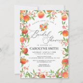Waterverf Perzik Bruiloftsfeest Uitnodiging (Voorkant)
