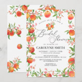 Waterverf Perzik Bruiloftsfeest Uitnodiging (Voorkant / Achterkant)