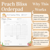 Waterverf perzik cake bakkerij bonnetjes Notitiebl Notitieblok