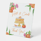 Waterverf Perzik Cake Vrijgezellenfeest Cadeaus &  Reclamebord Met Voetstuk (Voorkant)
