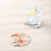 Waterverf perzik elegant verjaardagsfeestje kartonnen onderzetters (Insitu)