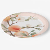 Waterverf perzik elegant verjaardagsfeestje papieren bordje (Gekanteld)