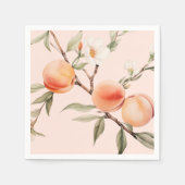 Waterverf perzik elegant verjaardagsfeestje servet (Voorkant)