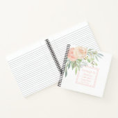 Waterverf Perzik en Groen Bloemen Gastenboek | Notitieboek (Binnen)