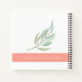 Waterverf Perzik en Groen Bloemen Gastenboek | Notitieboek (Achterkant)