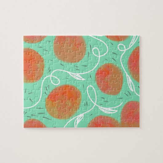 Waterverf Perzik en Mango Abstract Legpuzzel (Horizontaal)