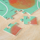 Waterverf Perzik en Mango Abstract Legpuzzel (Zijkant)