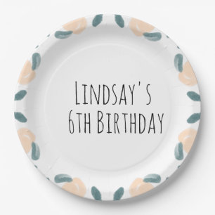 Waterverf Perzik Fruit Verjaardag Grens Art Servet Papieren Bordje