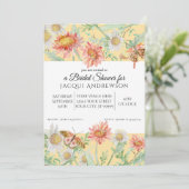 Waterverf Perzik Geel Wit Bloemen Vrijgezellenfees Kaart (Staand voorkant)
