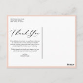 Waterverf perzik hortensia bruiloft bedankt briefkaart (Achterkant)