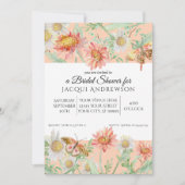 Waterverf Perzik Koraal Witte Bloemen Vrijgezellen Kaart (Voorkant)