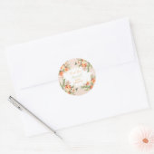 Waterverf perzik meisje Baby shower dank u Ronde Sticker (Envelop)