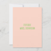 Waterverf Perzik, Mint Green Wedding Vrijgezellenf Kaart (Achterkant)