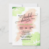 Waterverf Perzik, Mint Green Wedding Vrijgezellenf Kaart (Voorkant)