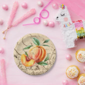 waterverf perzik papieren bordje (Feest)