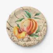 waterverf perzik papieren bordje (Voorkant)