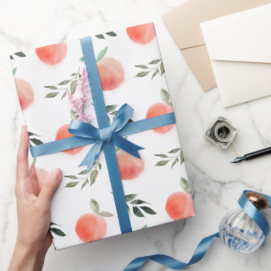Waterverf Perzik Patroon Cadeaupapier