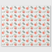 Waterverf Perzik Patroon Cadeaupapier (Vlak)
